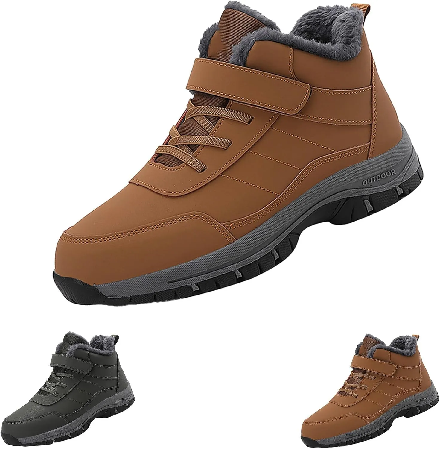 Men's Work Boots Steel Toe Hiking Sneakers Shoes Warm Women Workout Shoes Non-Slip Winter Outdoor Botas Waterproof Non Slip Hike Grounded Footwear