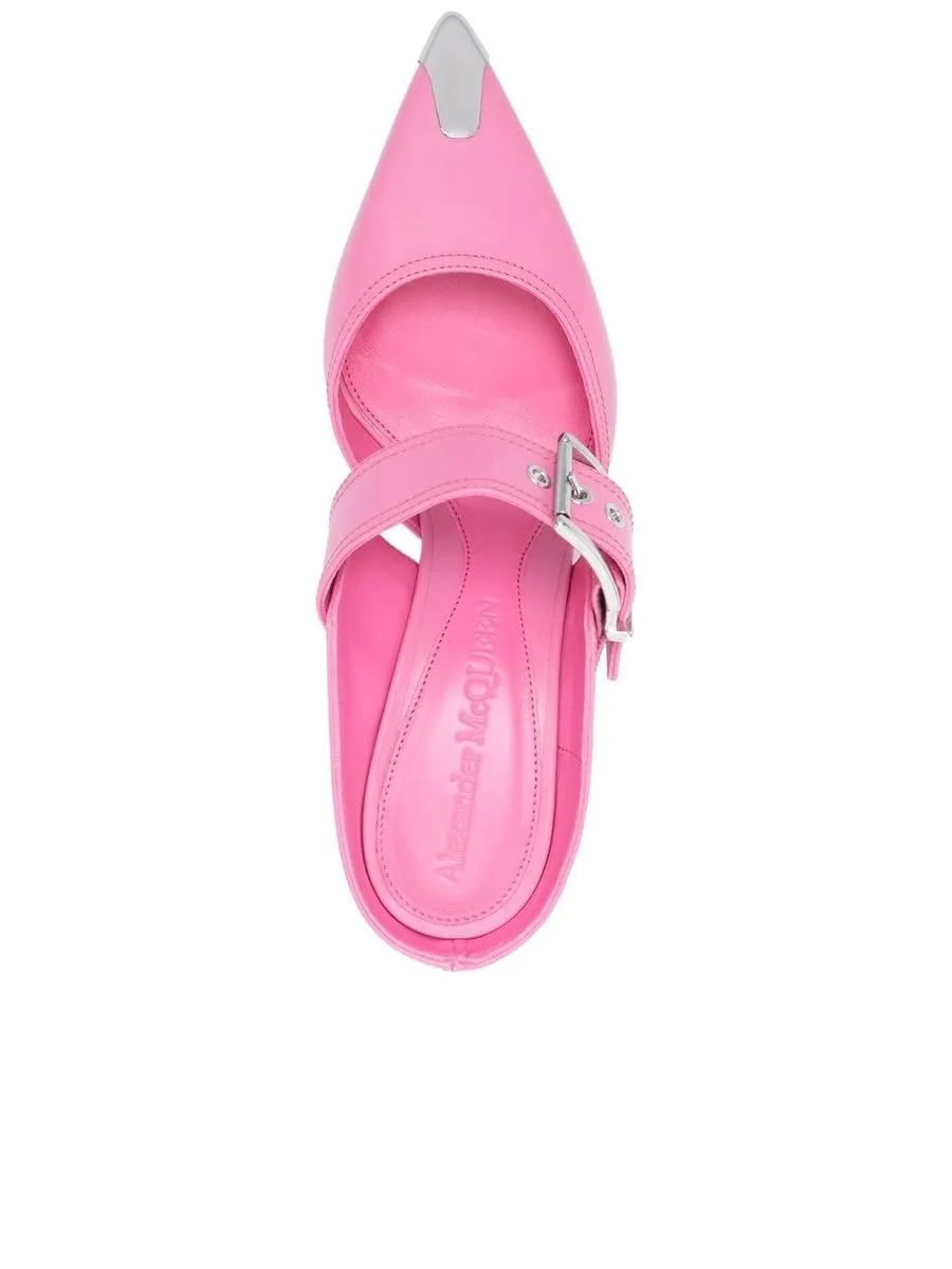Metallic Toecap Detail Mules
