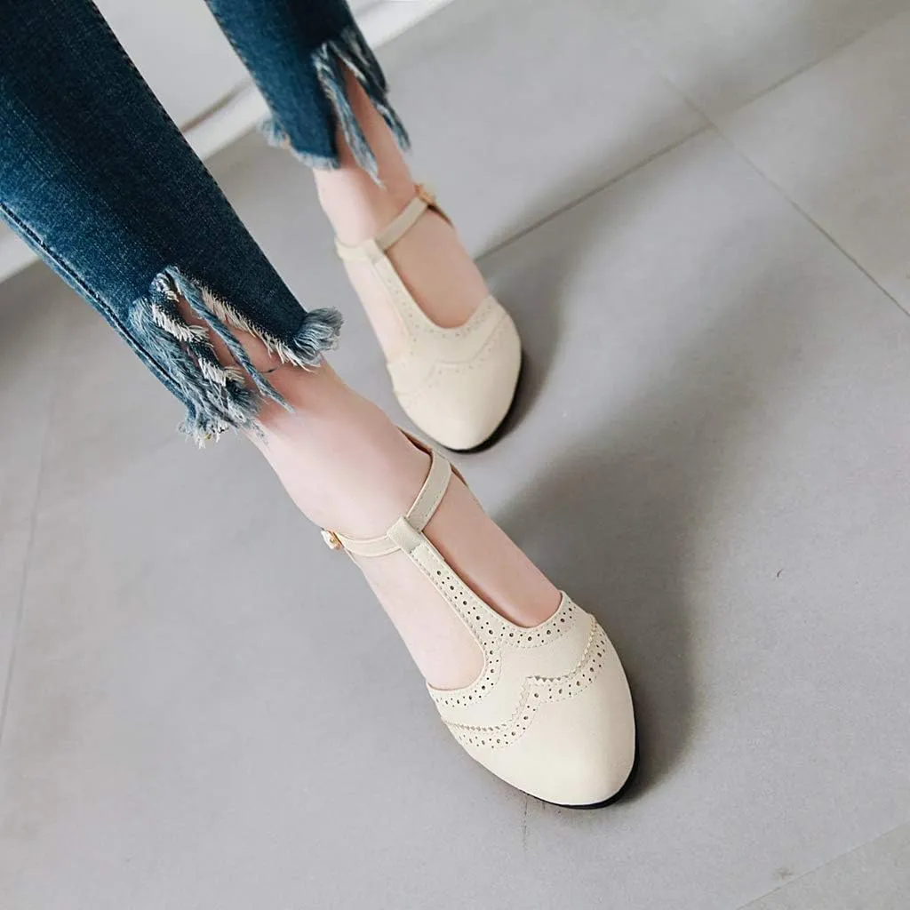 MIOKE Women's Pointed Toe D'Orsay Pumps Comfort Ankle Strap Block Mid Heel Dress Sandals Party Office Shoes