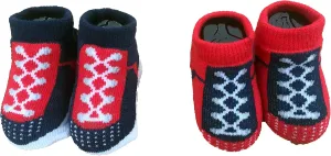Nike Infant Baby Futura Booties (2 Pair) (Obsidian(0135-U90)/Red, 0-6 Months)