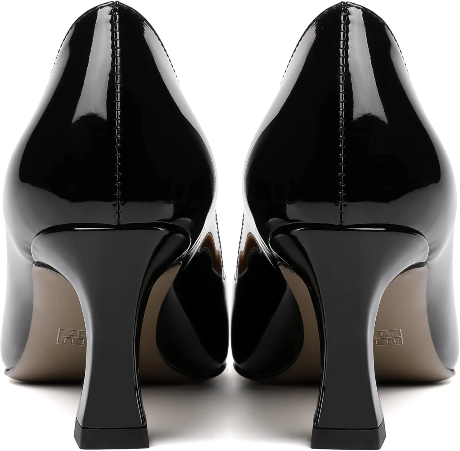 NUMALEO Womens Pointed Toe Sexy Slip On Solid Party Spool Mid Heel Pumps Shoes 2.5 Inch