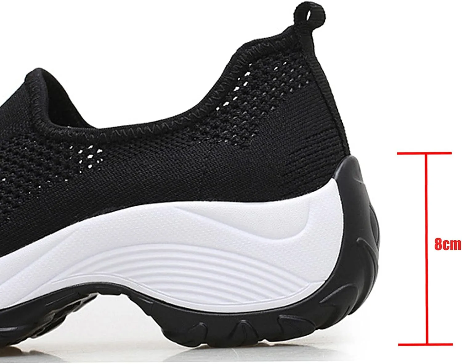 Optigard Women's Mesh Slip On Sock Walking Sneakers with Arch Support Lightweight Breathable Running Shoes Shallow Mouth Platform Comfortable Work Shoes