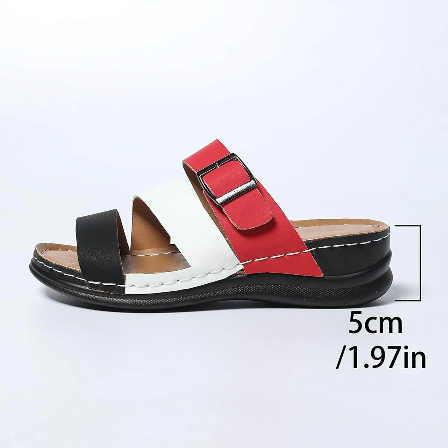 Orthopedic Wedge Sandals with Arch Support Flip Flops for Women Open Toe Platform Sandals Casual Boho Slip on Sandals Bohemian Comfortable Beach Vacation Travel Walking Party Dress Slippers