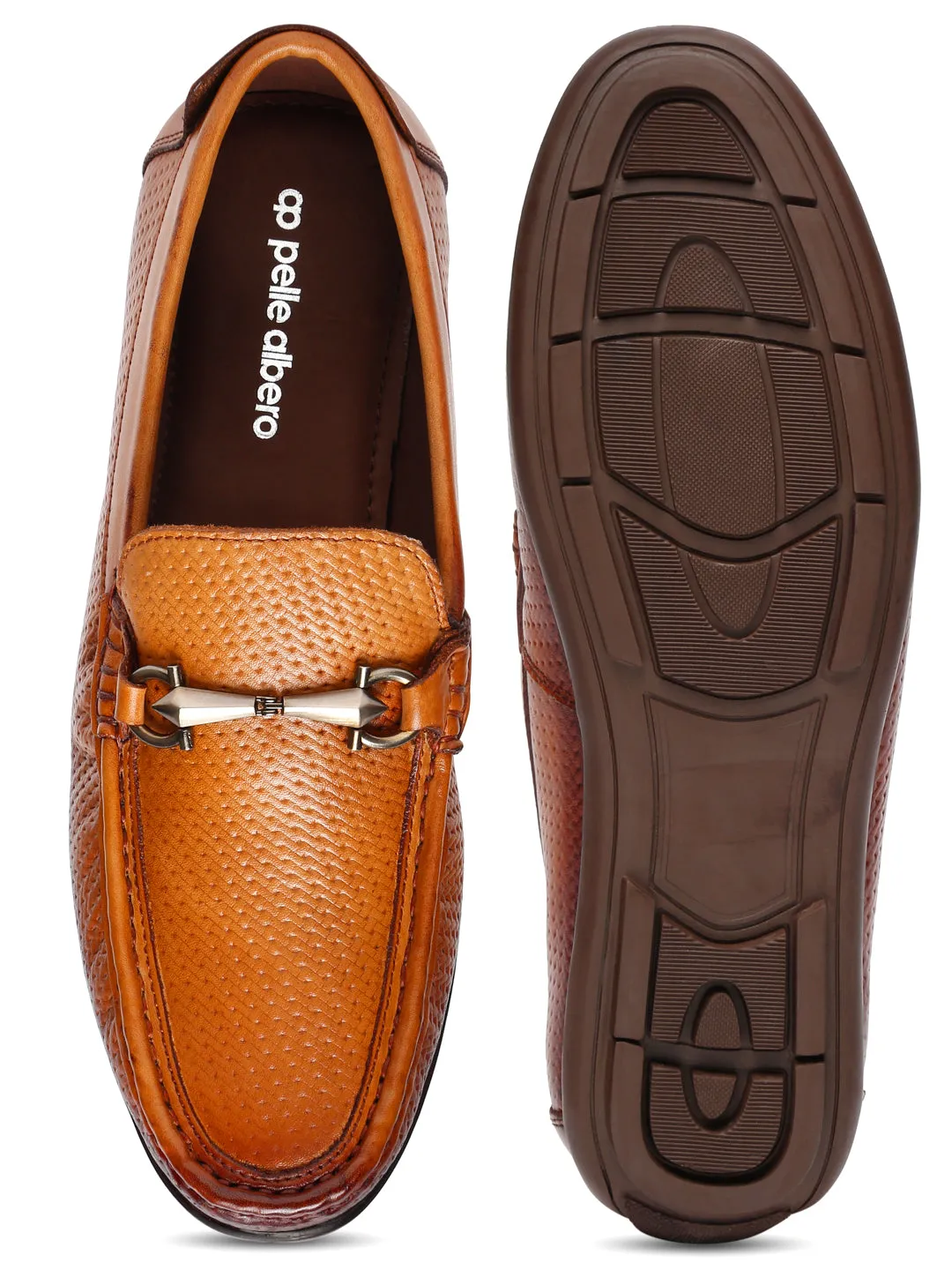 Pelle Albero Tan Loafers for Men