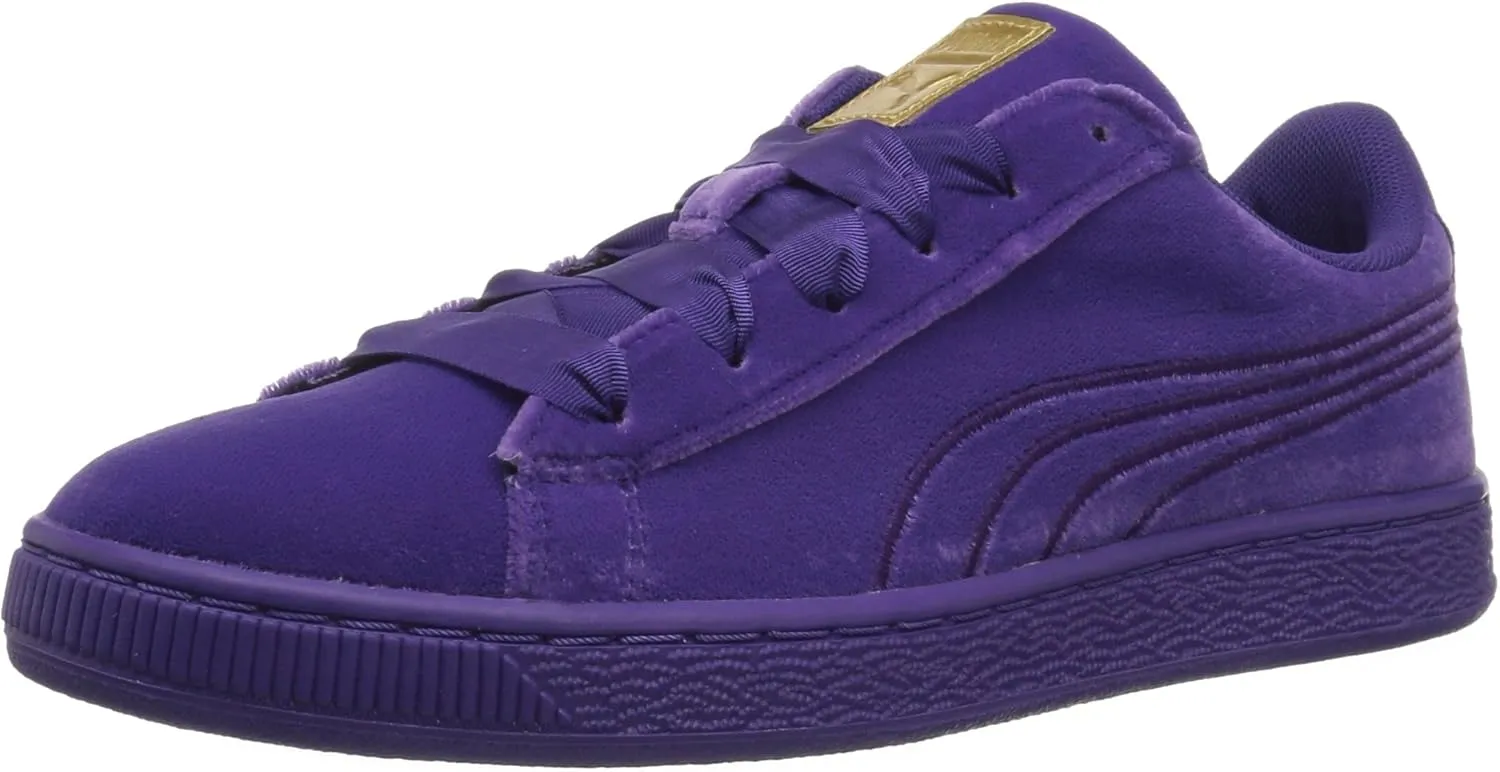 Puma Baby Girls Basket Classic Sneaker, Royal Purple-Metallic Gold, 5 Infant