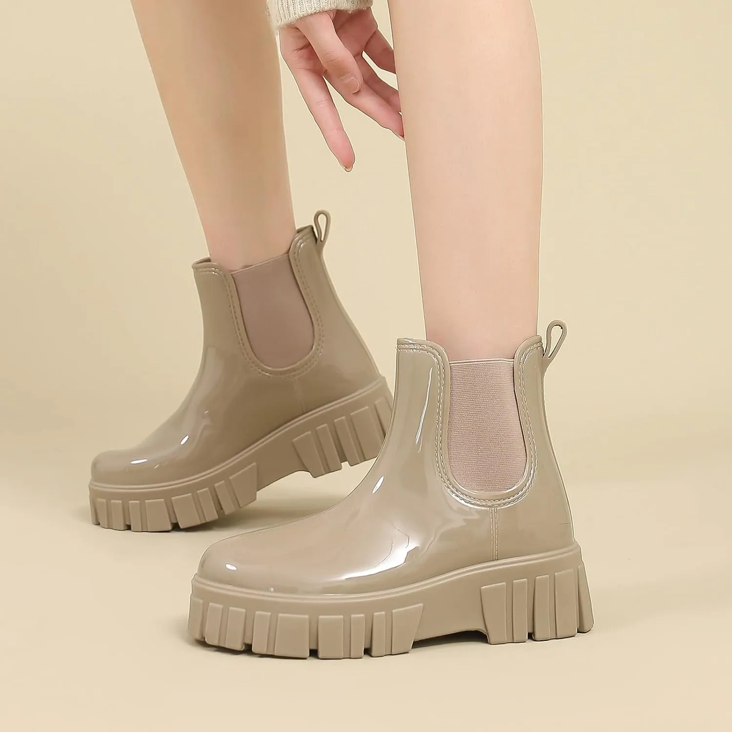 Rain Boots for Women Waterproof Short Boots Platform Ankle Booties Rubber Rain Boots Fishing Boots For Men