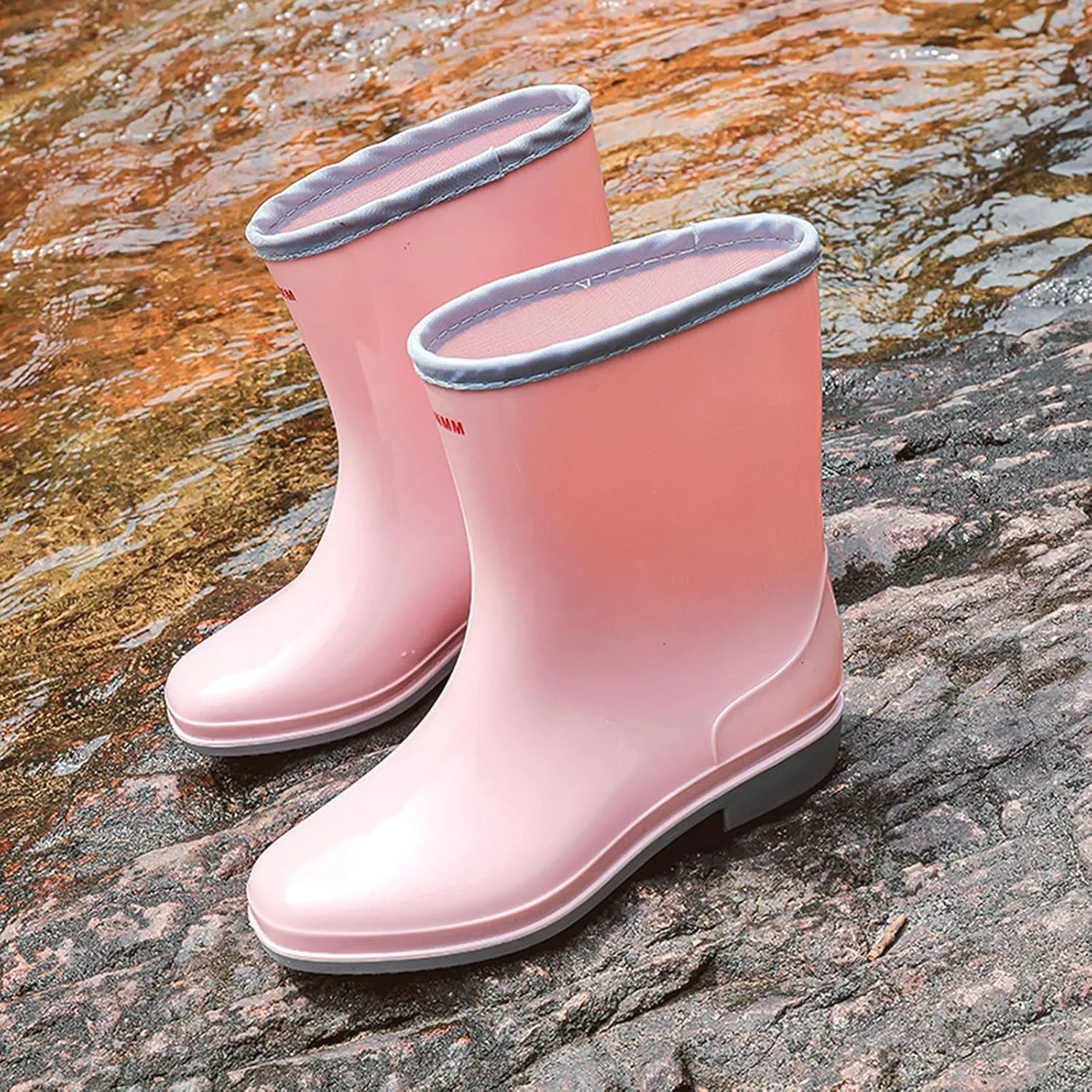 Rain Boots Women Tall Waterproof Mens Grounded Footwear Booties Work Barefoot Shoes Women's Rubber Rain Boots Waterproof & Anti-slip Womens Boots Fall 2024