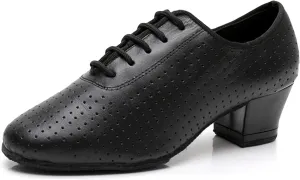 Salsa Heels for Women Lace-up Comfortable Ballroom Practice Dance Shoes Evening Pumps X2077