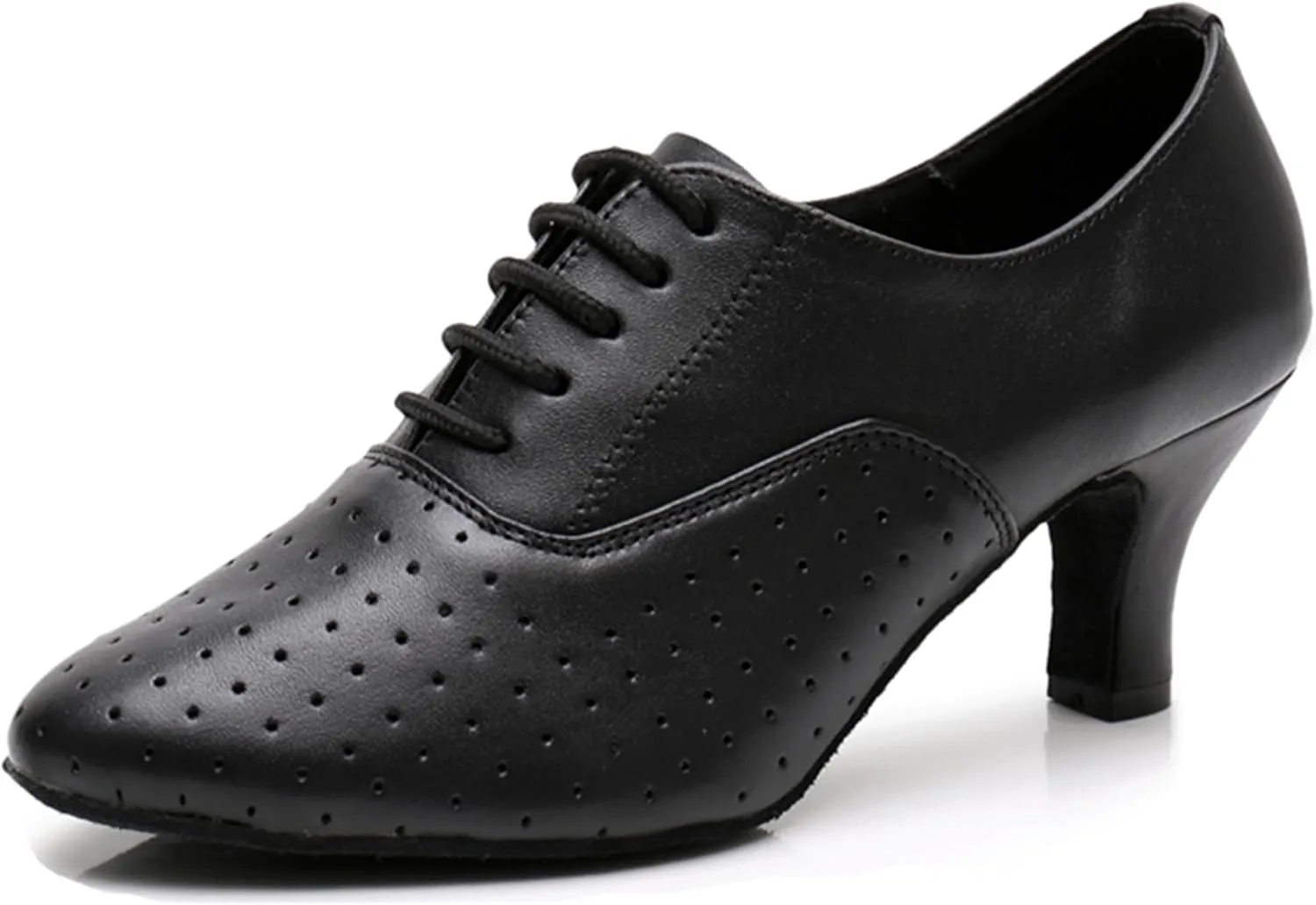 Salsa Heels for Women Lace-up Comfortable Ballroom Practice Dance Shoes Evening Pumps X2077