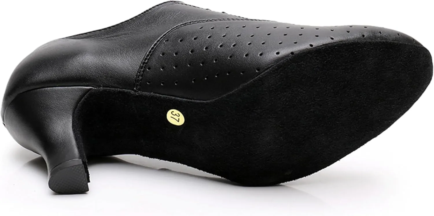 Salsa Heels for Women Lace-up Comfortable Ballroom Practice Dance Shoes Evening Pumps X2077