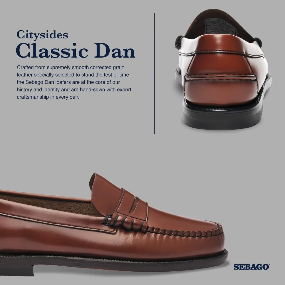 Sebago Women's Classic Dan Leather Penny Loafers  Hand-Sewn Slip-On Moccasins with Leather Sole & Timeless Design