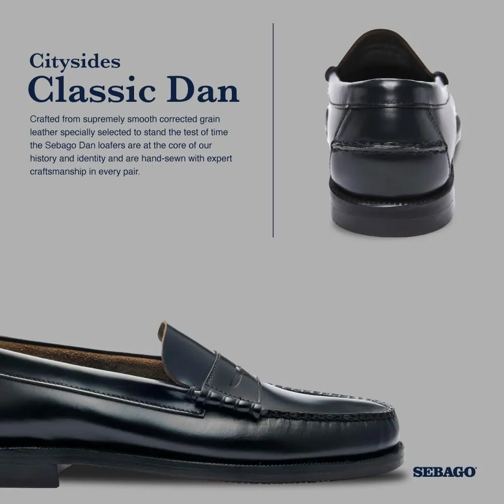 Sebago Women's Classic Dan Leather Penny Loafers  Hand-Sewn Slip-On Moccasins with Leather Sole & Timeless Design