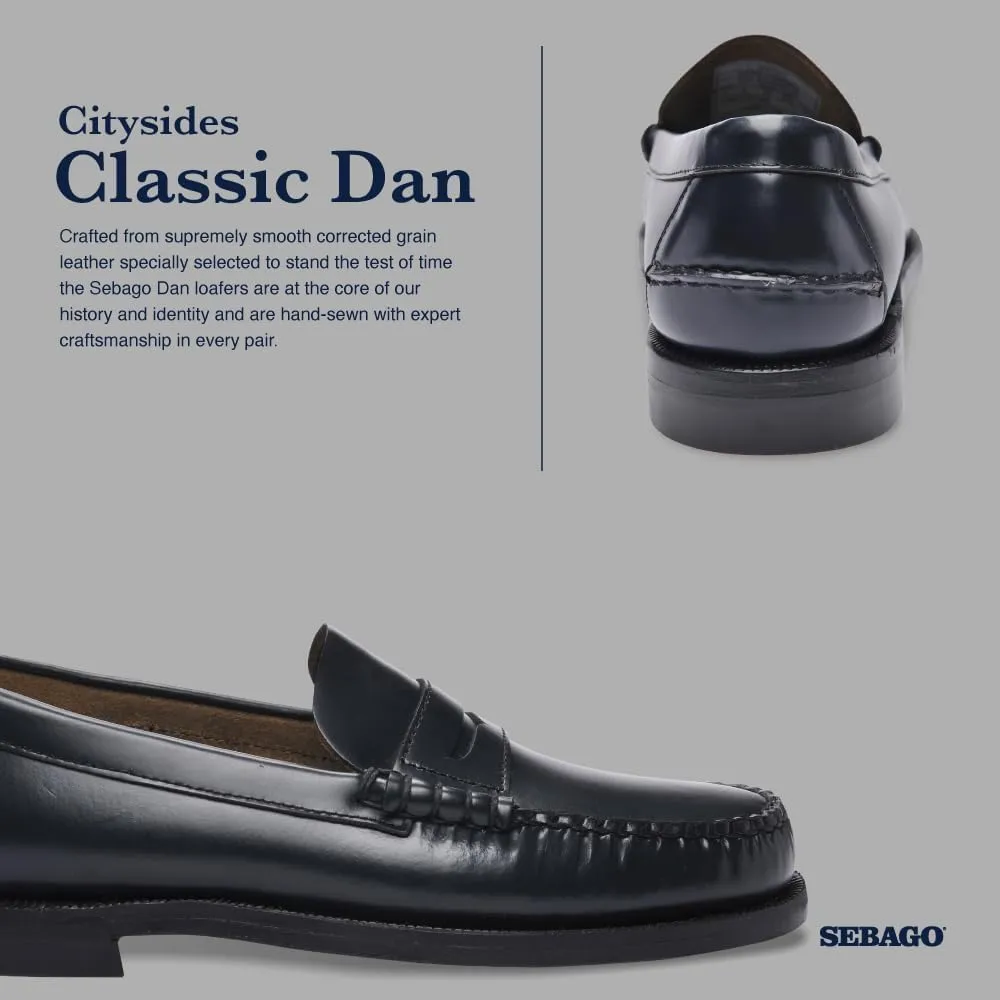 Sebago Women's Classic Dan Leather Penny Loafers  Hand-Sewn Slip-On Moccasins with Leather Sole & Timeless Design