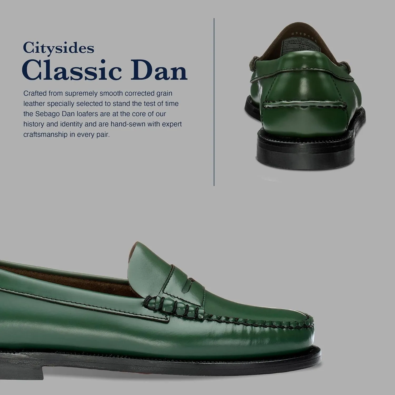Sebago Women's Classic Dan Leather Penny Loafers  Hand-Sewn Slip-On Moccasins with Leather Sole & Timeless Design