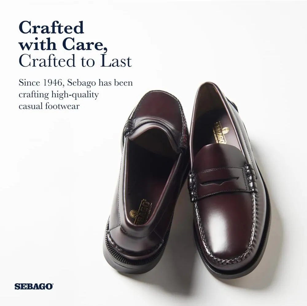 Sebago Women's Classic Dan Leather Penny Loafers  Hand-Sewn Slip-On Moccasins with Leather Sole & Timeless Design