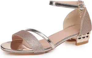 Square Toe Strappy Heeled Sandals Open Toe Ankle Strap High Heels for Women Wedding Party Shoes