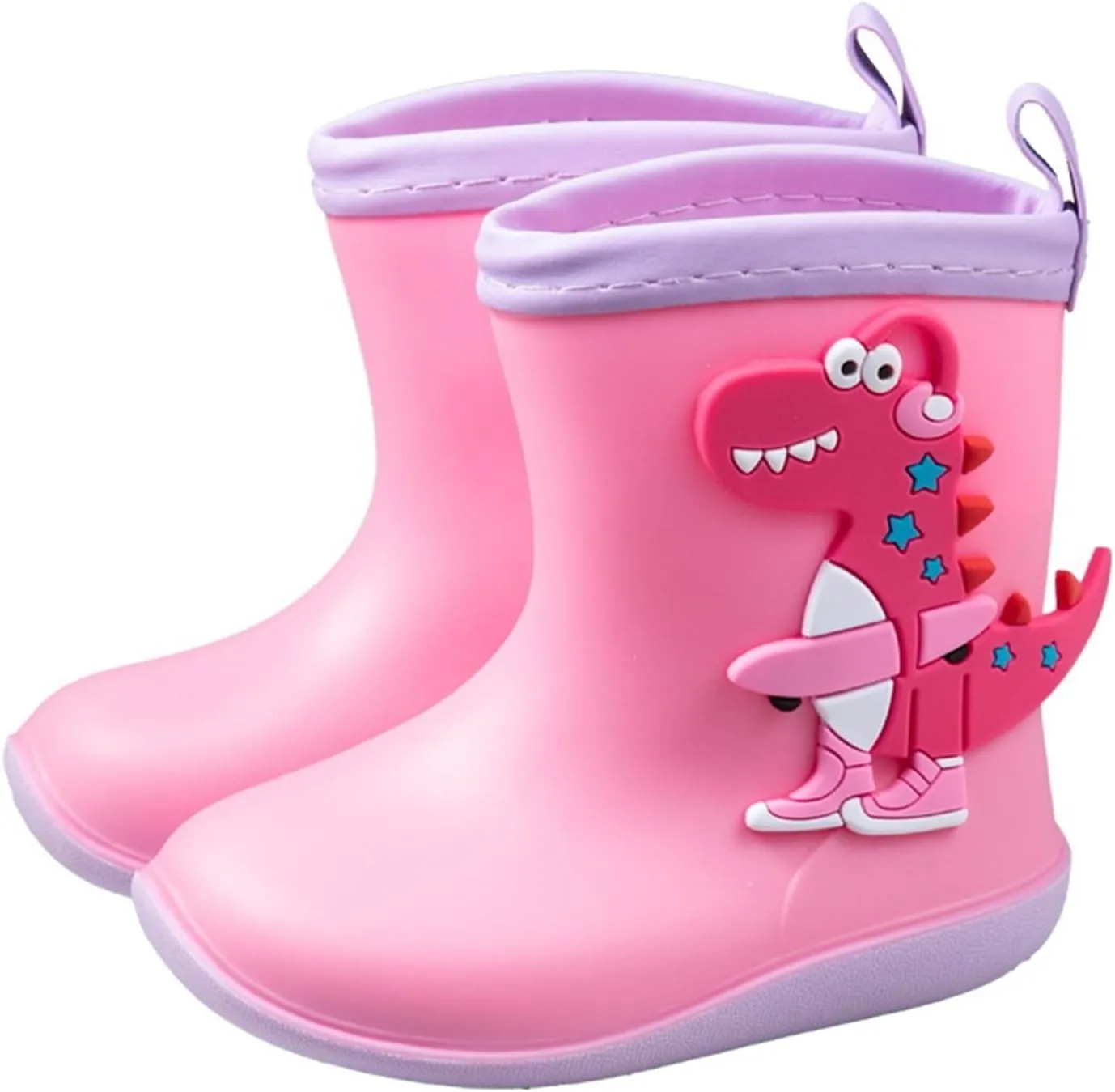 Toddler Boys Girls Dinosaur Rain Boots Cute artoon Animals Soft Pull On Non Slip Rubber Boys Rubber Boots Size 8