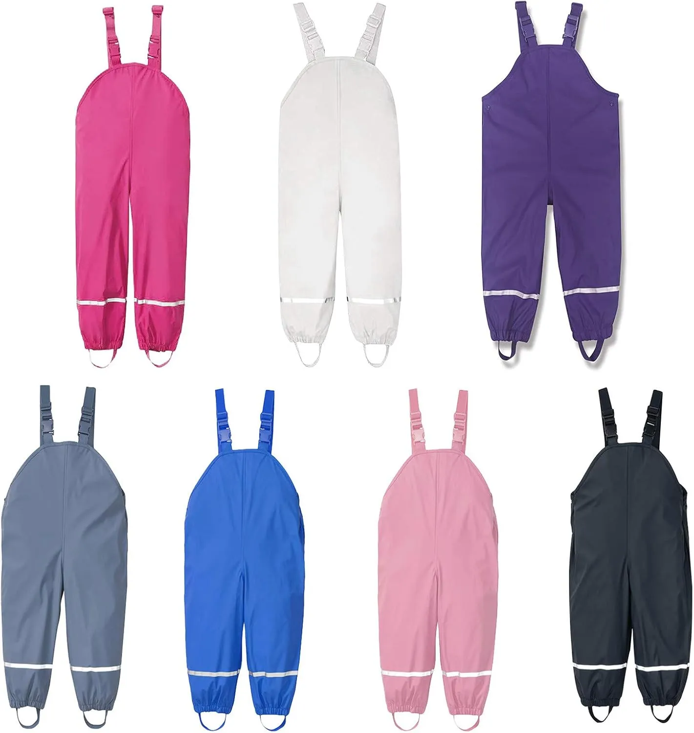 Toddler Rain Pants for Girls Waterproof Pants Rain  Mud Dirty Proof Overall Adjustable Strap Jumpsuit Outdoor