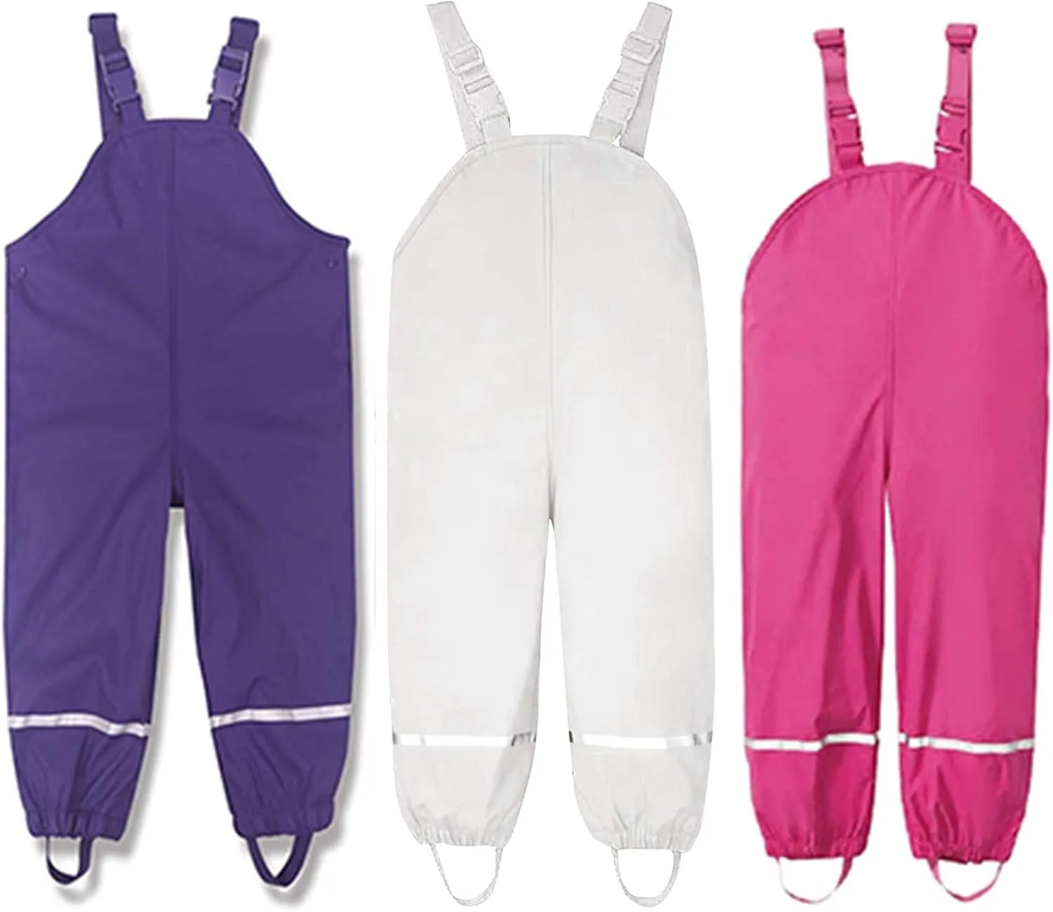 Toddler Rain Pants for Girls Waterproof Pants Rain  Mud Dirty Proof Overall Adjustable Strap Jumpsuit Outdoor
