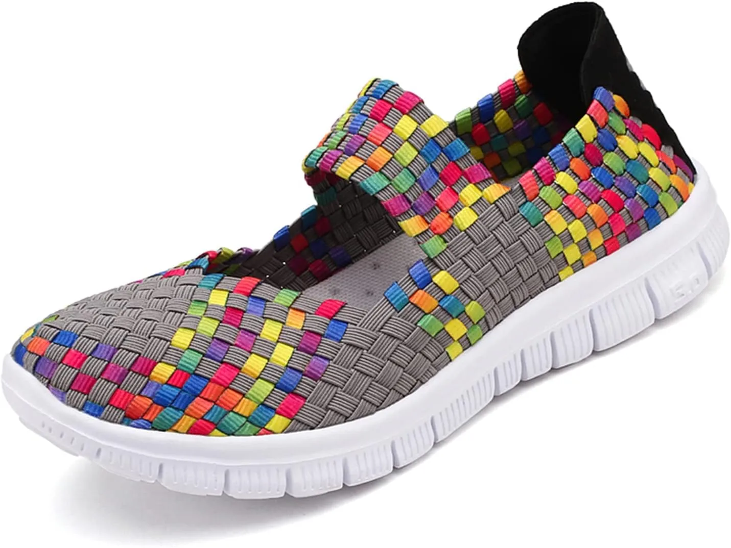 Veroders Women's Elastic Sport Sandals - Hiking Sandals Woven Elastic Walking Sandals Slip on Lightweight Sneakers