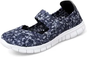 Veroders Women's Elastic Sport Sandals - Hiking Sandals Woven Elastic Walking Sandals Slip on Lightweight Sneakers