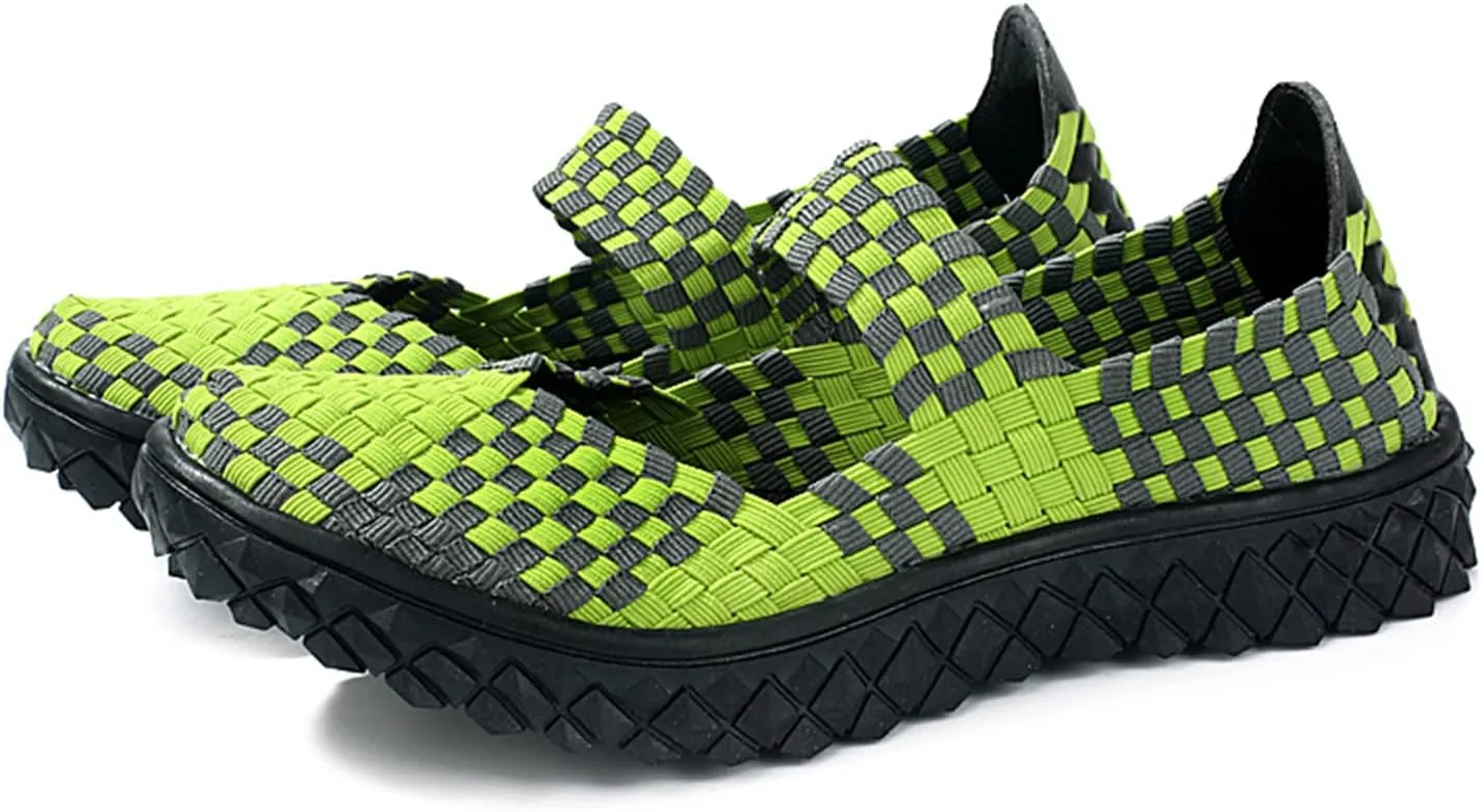 Veroders Women's Elastic Sport Sandals - Hiking Sandals Woven Elastic Walking Sandals Slip on Lightweight Sneakers