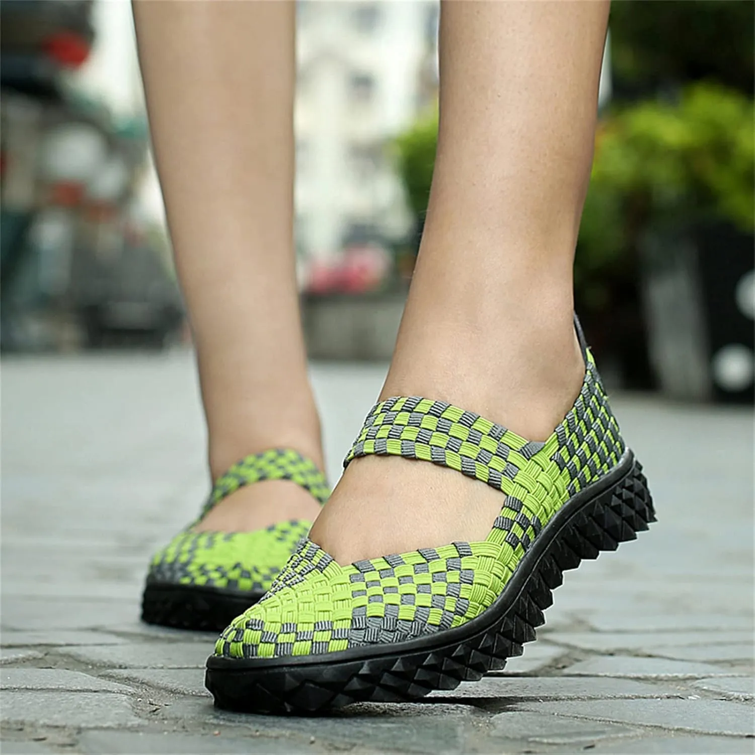 Veroders Women's Elastic Sport Sandals - Hiking Sandals Woven Elastic Walking Sandals Slip on Lightweight Sneakers