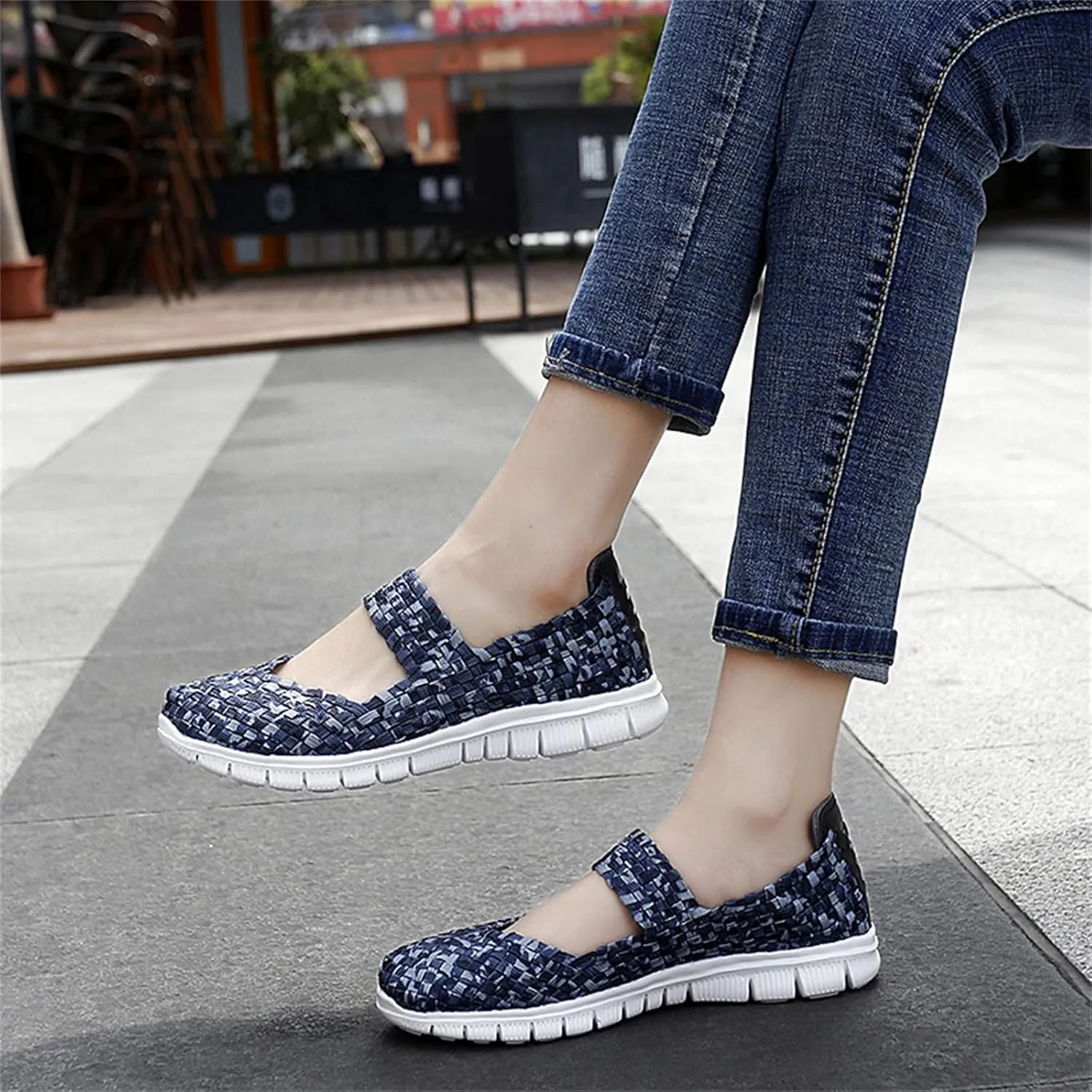 Veroders Women's Elastic Sport Sandals - Hiking Sandals Woven Elastic Walking Sandals Slip on Lightweight Sneakers