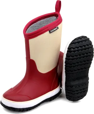 Water boots for kids, Waterproof Rubber Kids Rainboot, Insulated Rubber Neoprene Rain Boots for Toddlers Boys Girls Children