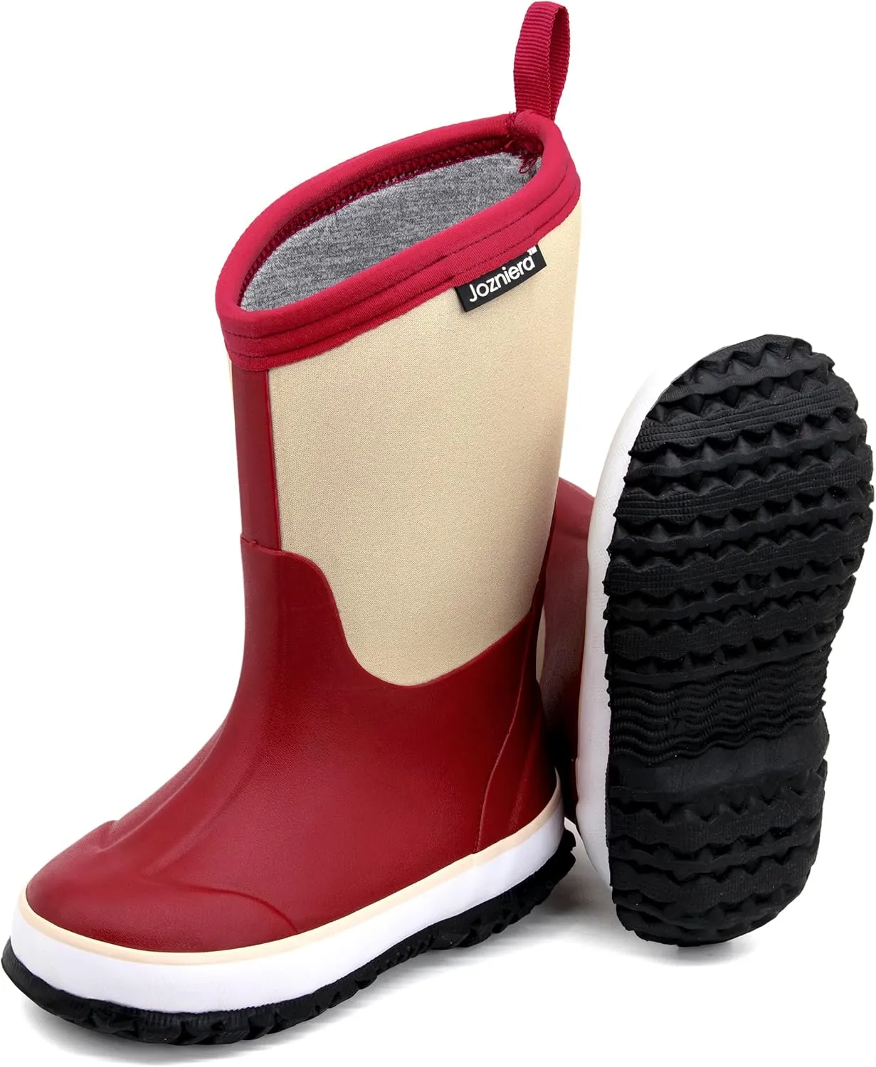 Water boots for kids, Waterproof Rubber Kids Rainboot, Insulated Rubber Neoprene Rain Boots for Toddlers Boys Girls Children