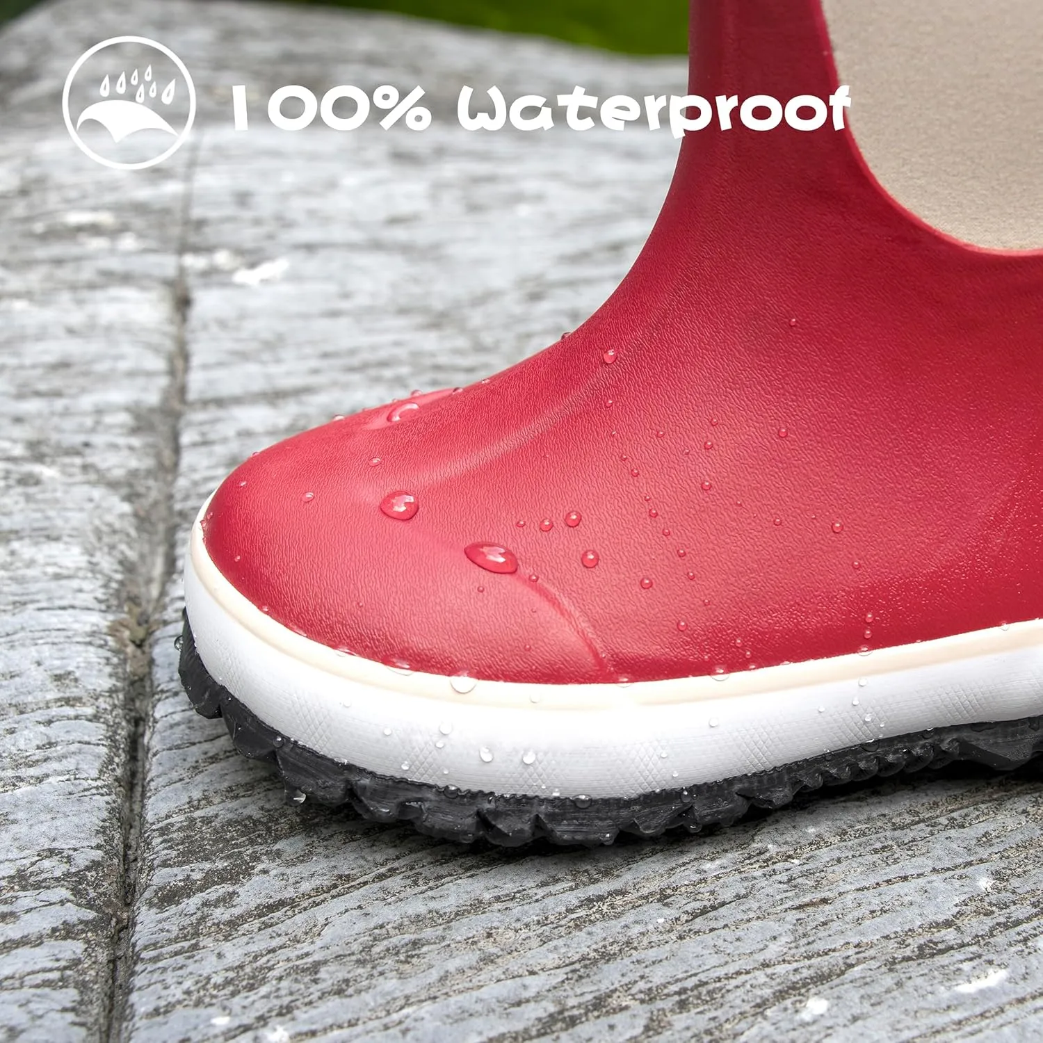 Water boots for kids, Waterproof Rubber Kids Rainboot, Insulated Rubber Neoprene Rain Boots for Toddlers Boys Girls Children