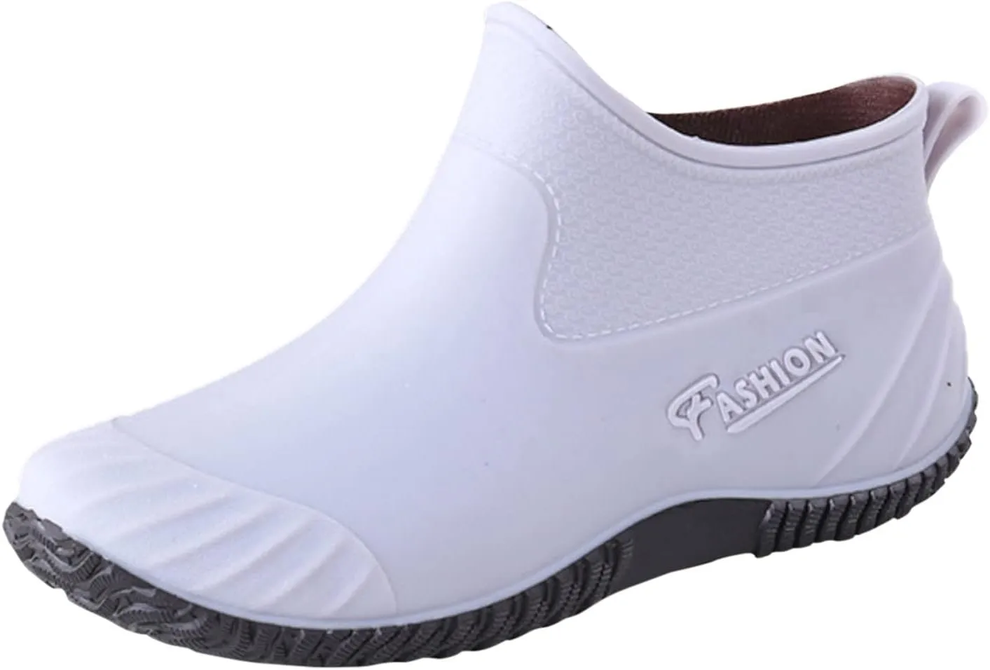 Waterproof Rain Boots Women Mens Grounded Footwear Ruffle Ankle Booties Slip On Barefoot Shoes Mid Calf Rain Boots for Women,Waterproof Garden Knee High Boots