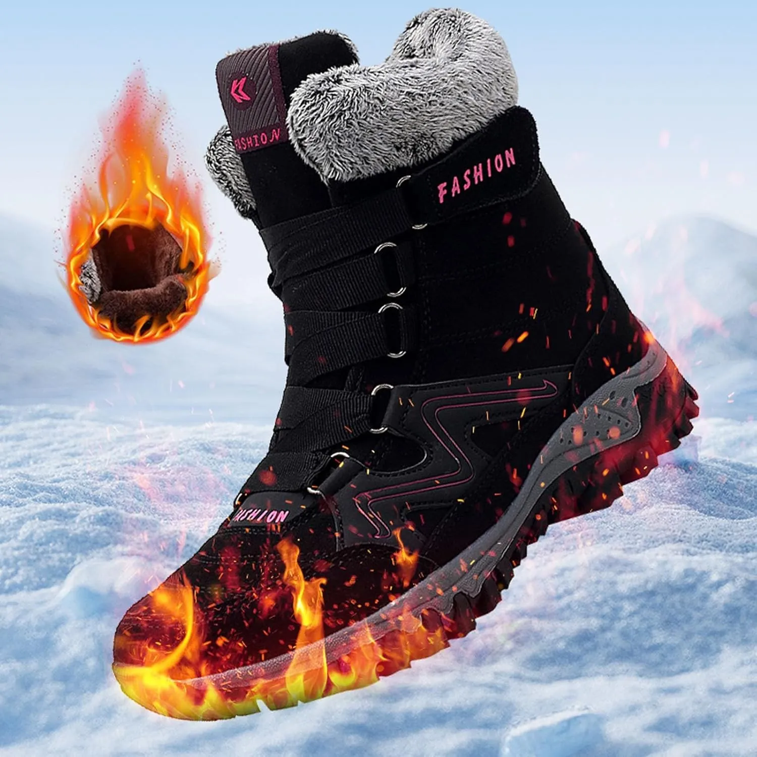 Wide Width Snow Boots for Women Zipper Boots For Women Snow Boots aterproof Women Snow Boots