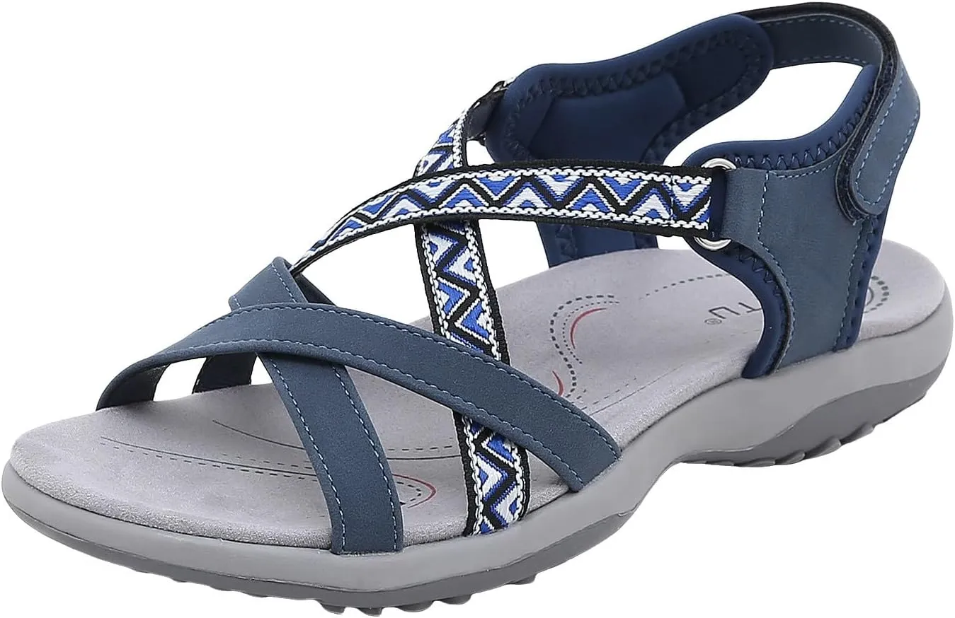 Women Hiking Walking Sport Sandal Open Toe Summer Casual Fashion Lightweight Comfortable Arch Support Athletic Camping Footwear Beach Outdoor Vacation Non Slip Sandals