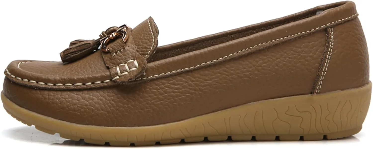 Women Penny Loafer Casual Comfort Slip on Shoes Walking Flat Driving Moccasins Wide Width Shoes Ladies