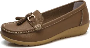 Women Penny Loafer Casual Comfort Slip on Shoes Walking Flat Driving Moccasins Wide Width Shoes Ladies