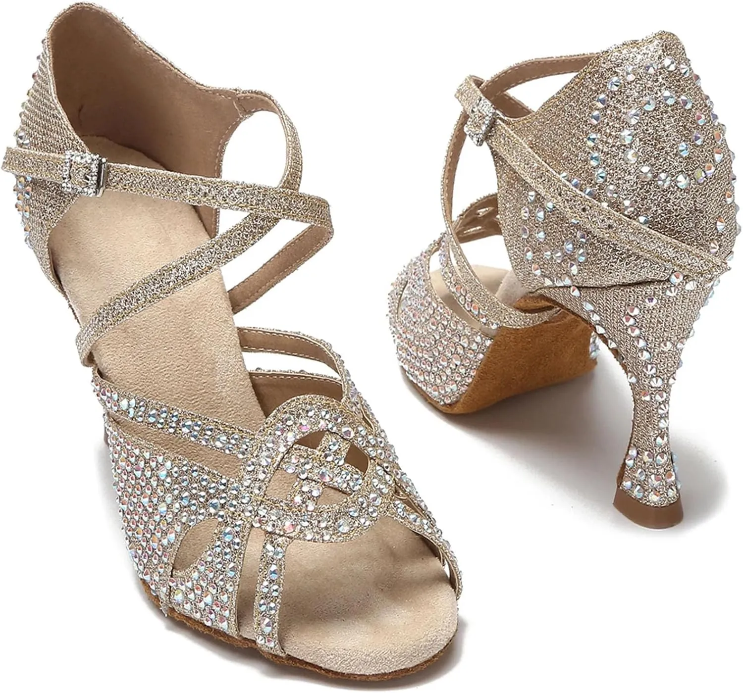 Women's Ballroom Dance Shoes - Tango Salsa Wedding Latin Heels, 10CM/3.9Inch Heel Height