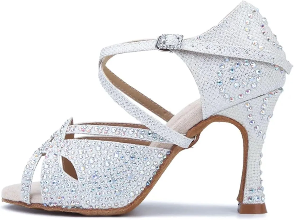Women's Ballroom Dance Shoes - Tango Salsa Wedding Latin Heels, 10CM/3.9Inch Heel Height