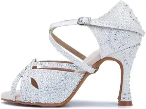 Women's Ballroom Dance Shoes - Tango Salsa Wedding Latin Heels, 10CM/3.9Inch Heel Height