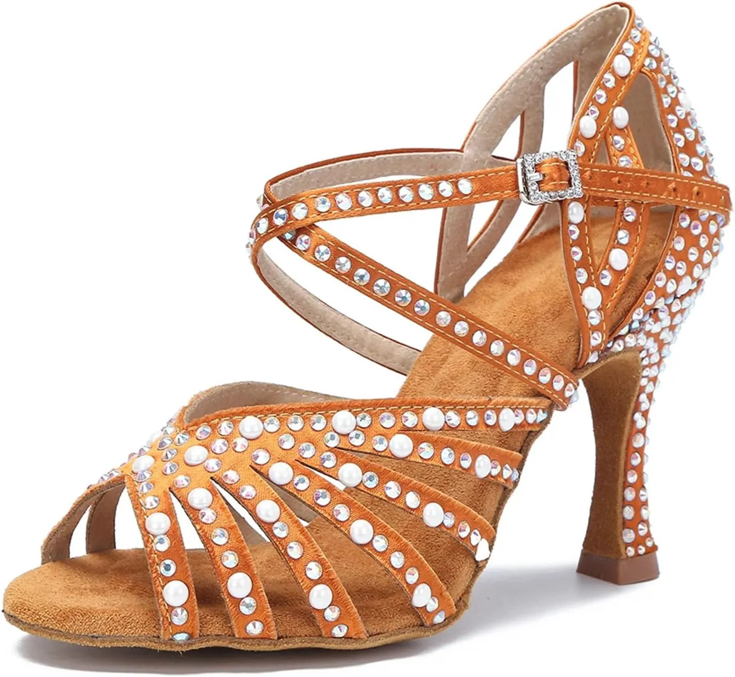 Women's Fashion Latin Dance Shoes - Salsa Samba Ballroom Party Sneakers, 10CM/3.9Inch Heel Height