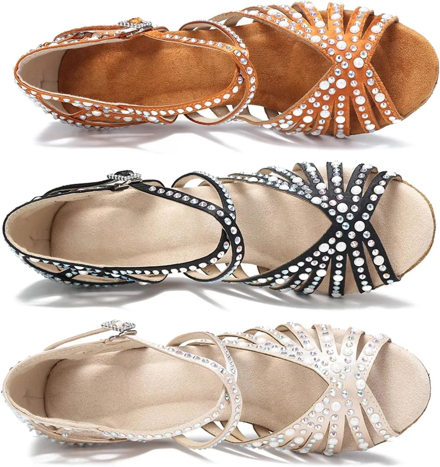 Women's Fashion Latin Dance Shoes - Salsa Samba Ballroom Party Sneakers, 10CM/3.9Inch Heel Height