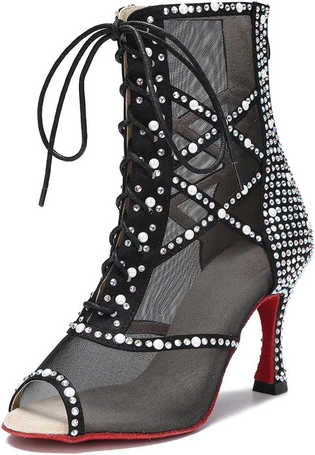 Women's Fashion Party Dance Boots - Sexy Stilettos Latin Ballroom Dancing Shoes, 10CM/3.9Inch Heel Height