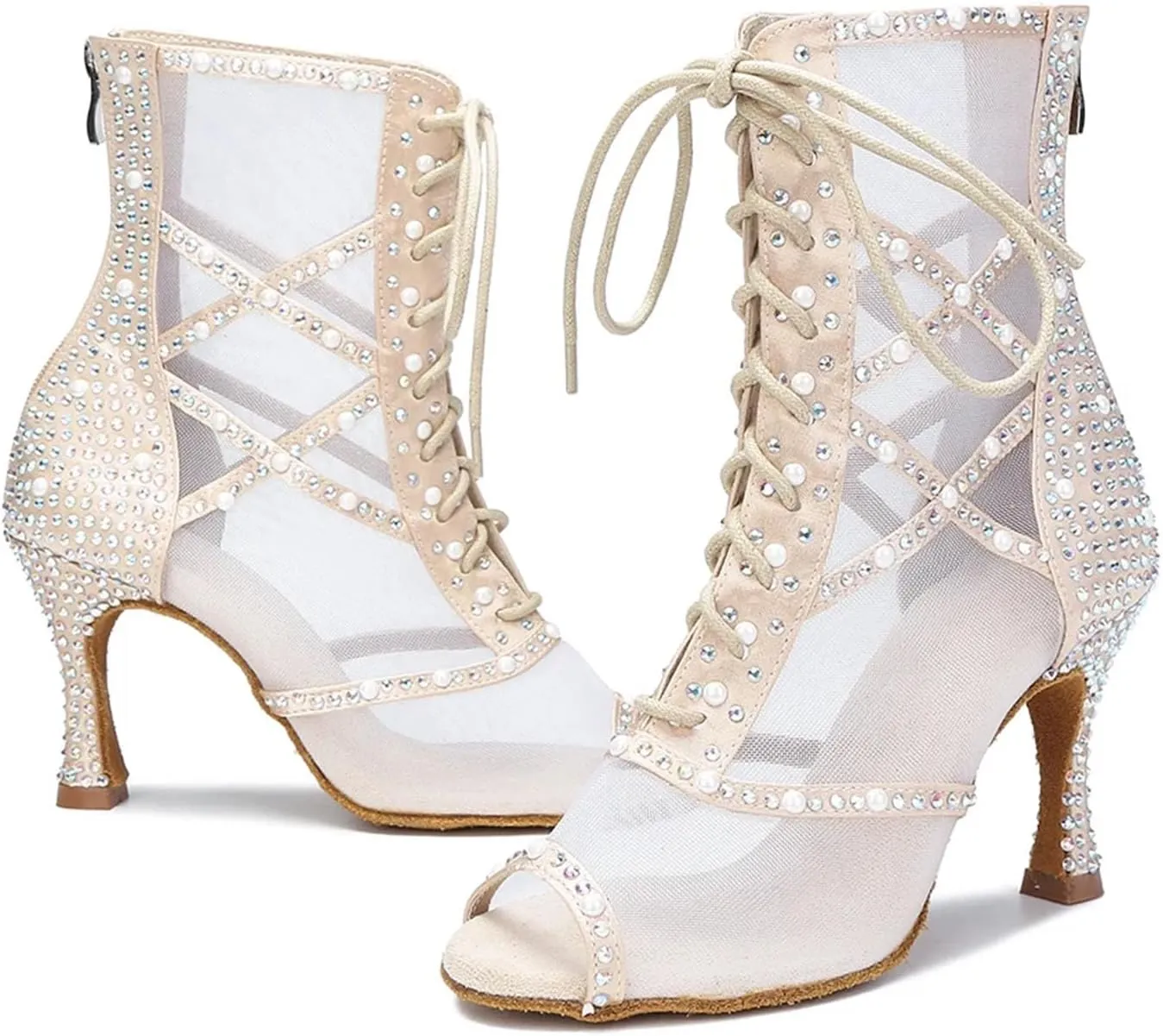 Women's Fashion Party Dance Boots - Sexy Stilettos Latin Ballroom Dancing Shoes, 10CM/3.9Inch Heel Height