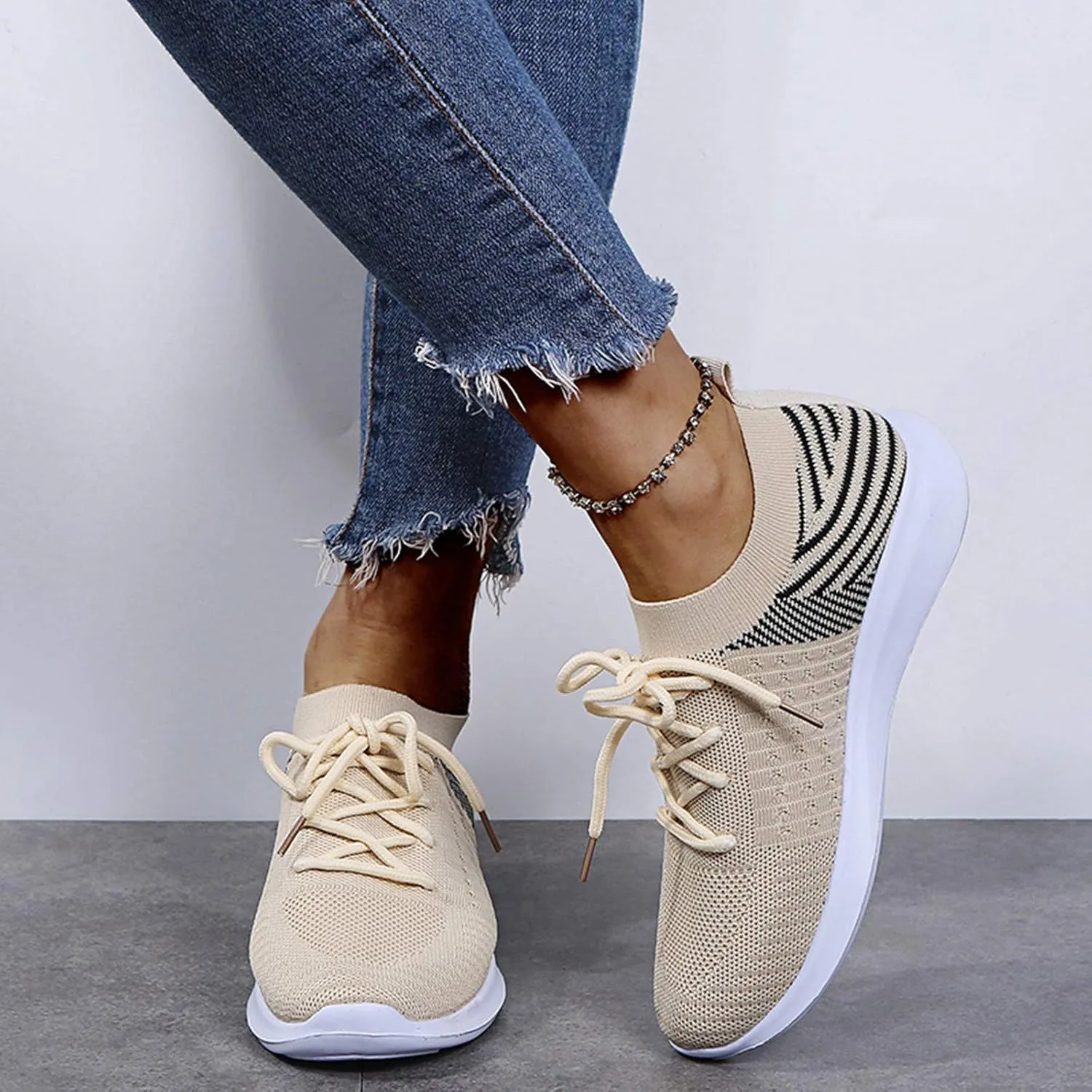 Women's Fashion Sneakers Non Slip Lightweight Casual Breathable Tennis Shoes Work Shopping Travel Mesh Walking Shoes