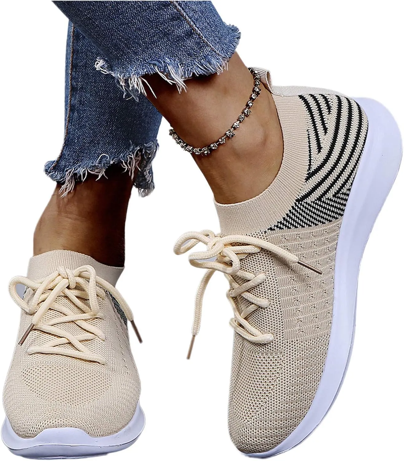 Women's Fashion Sneakers Non Slip Lightweight Casual Breathable Tennis Shoes Work Shopping Travel Mesh Walking Shoes