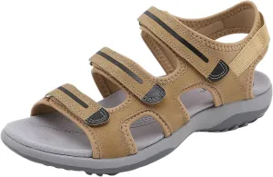 Womens Hiking Sport Sandals Straps with Adjustable Hooks Outdoor Arch Support Athletic Shoes Comfortable Lightweight Walking Soft Insole Beach Vacation Fashion Summer Casual Sandals