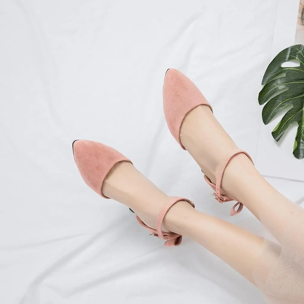 Women's Kitten Low Heel Slingback Pumps Pointed Toe Slip On Sandal Comfy Stiletto Dress Party Shoes