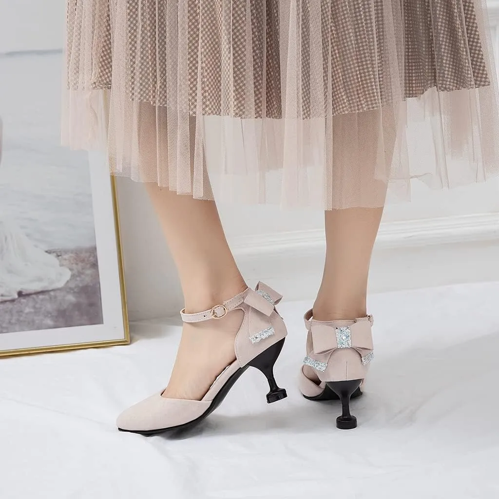 Women's Kitten Low Heel Slingback Pumps Pointed Toe Slip On Sandal Comfy Stiletto Dress Party Shoes