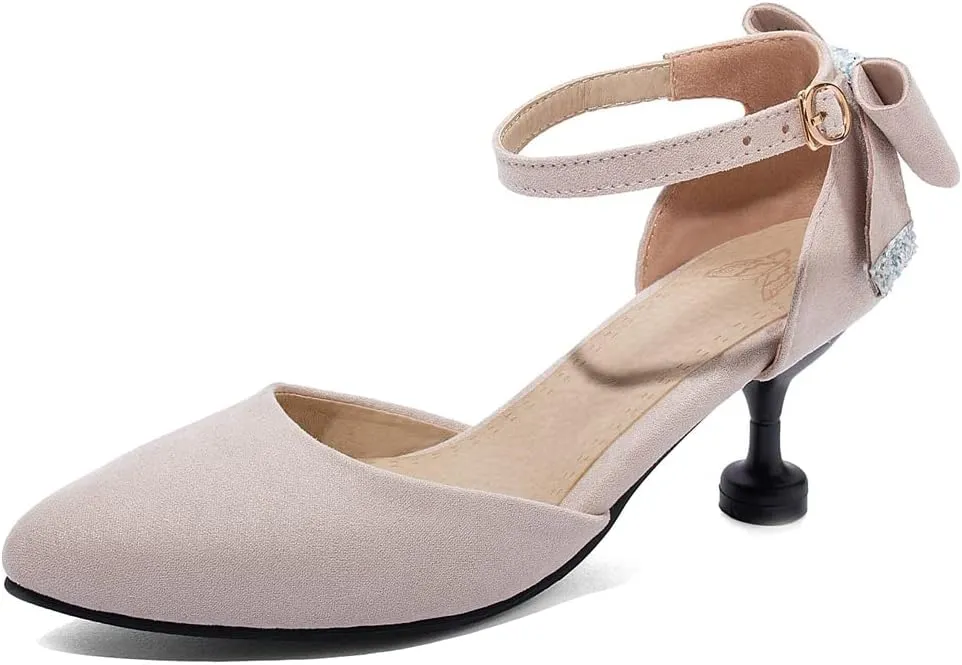 Women's Kitten Low Heel Slingback Pumps Pointed Toe Slip On Sandal Comfy Stiletto Dress Party Shoes