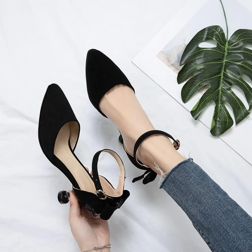 Women's Kitten Low Heel Slingback Pumps Pointed Toe Slip On Sandal Comfy Stiletto Dress Party Shoes